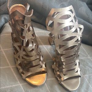 Gold Strappy Heels